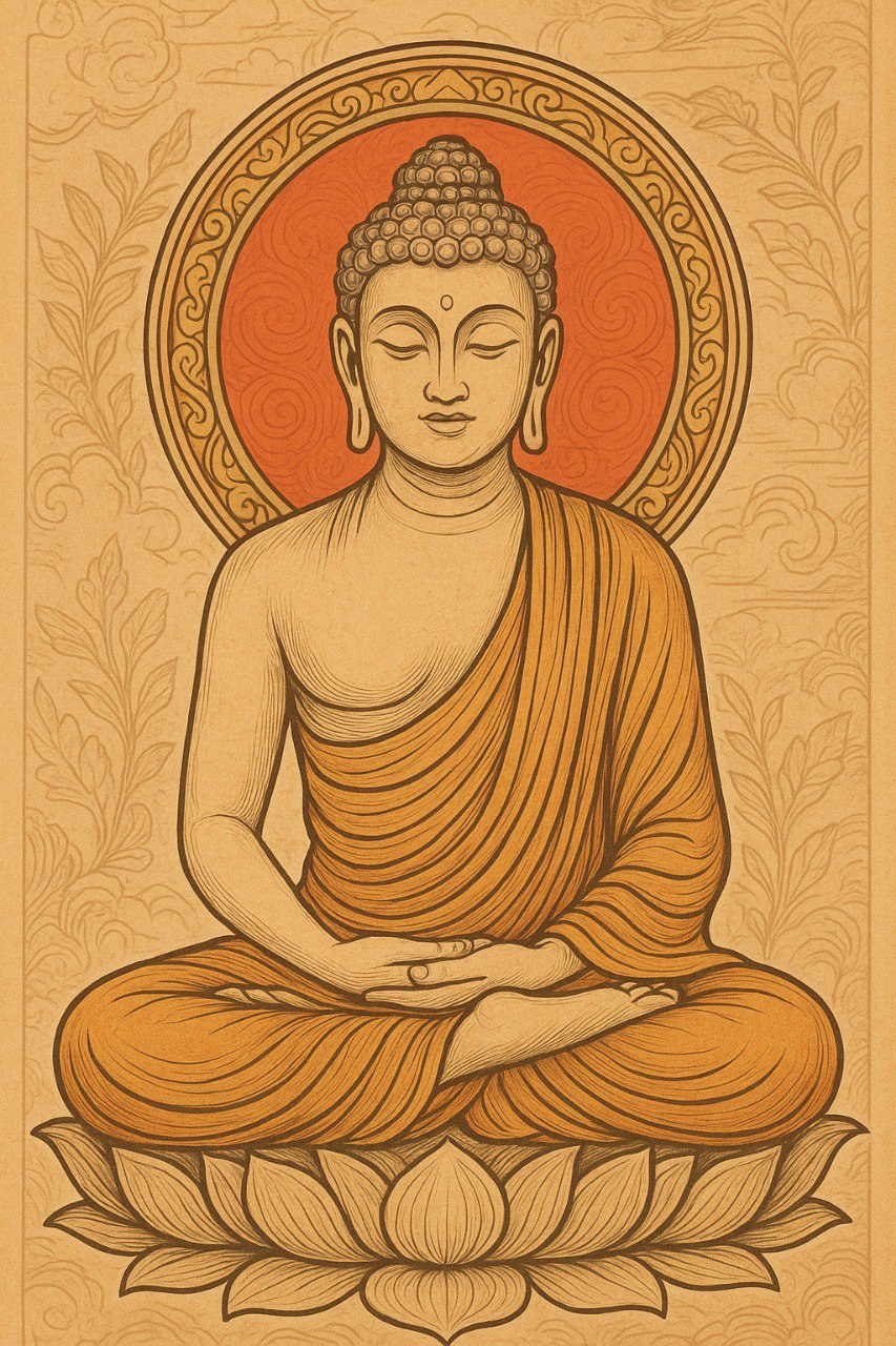 Practician yogic meditând